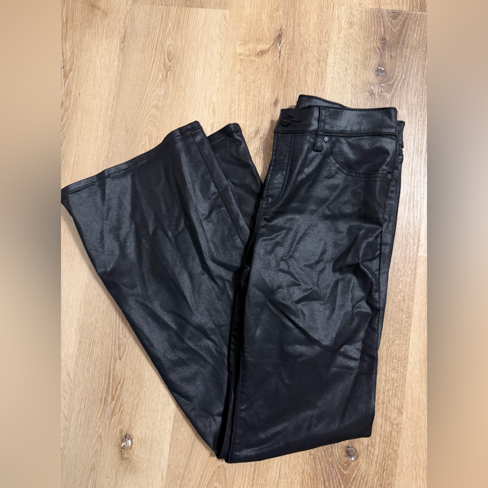 Express Shiny Black flare Pants